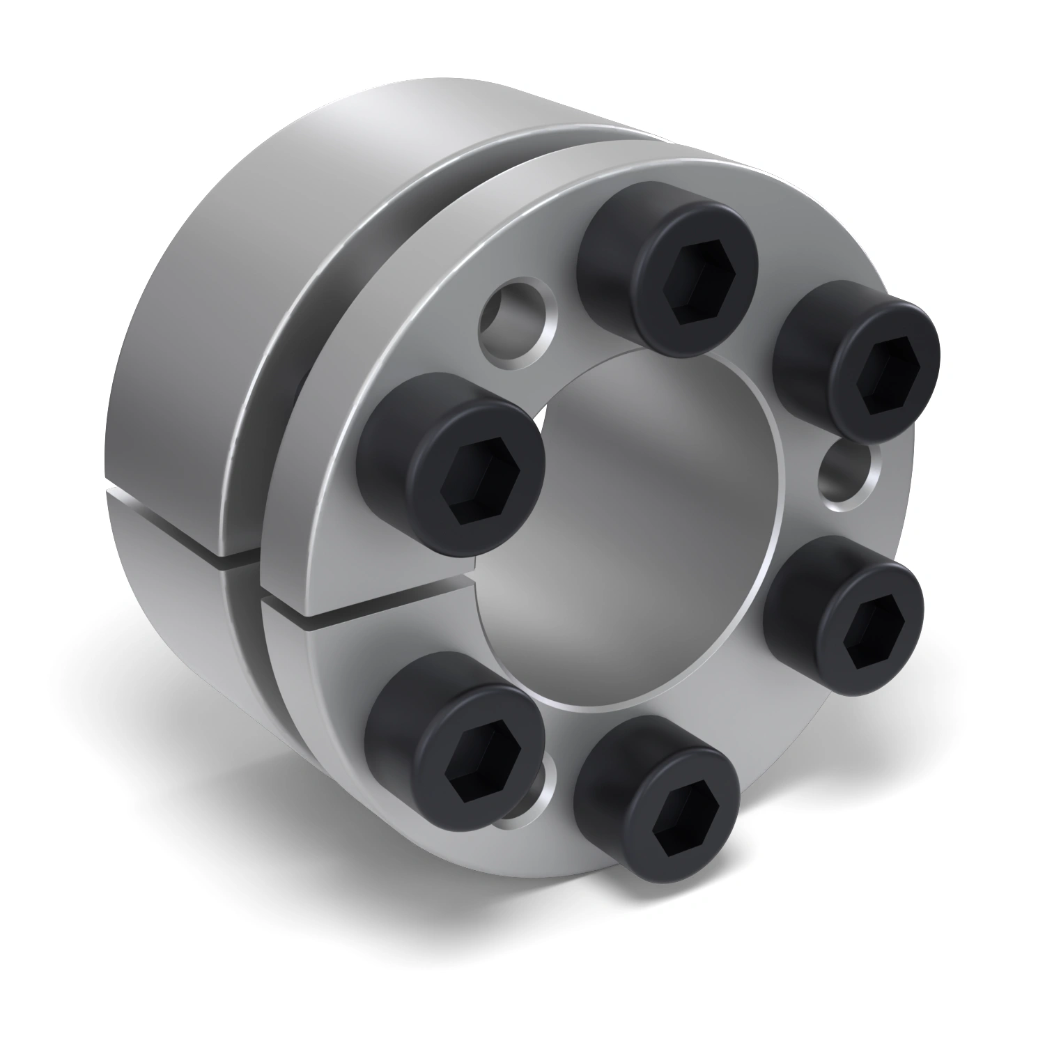 Spannsatz STW98-25x50, Frontalansicht der Stirnseite mit 6 Spannschrauben