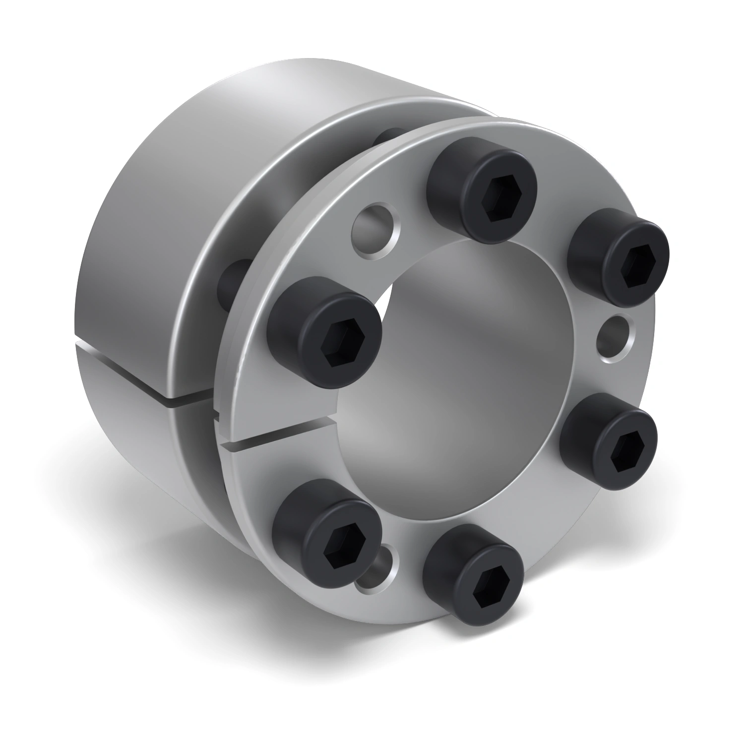 Spannsatz STW26-42x75, Frontalansicht der Stirnseite mit 6 Spannschrauben