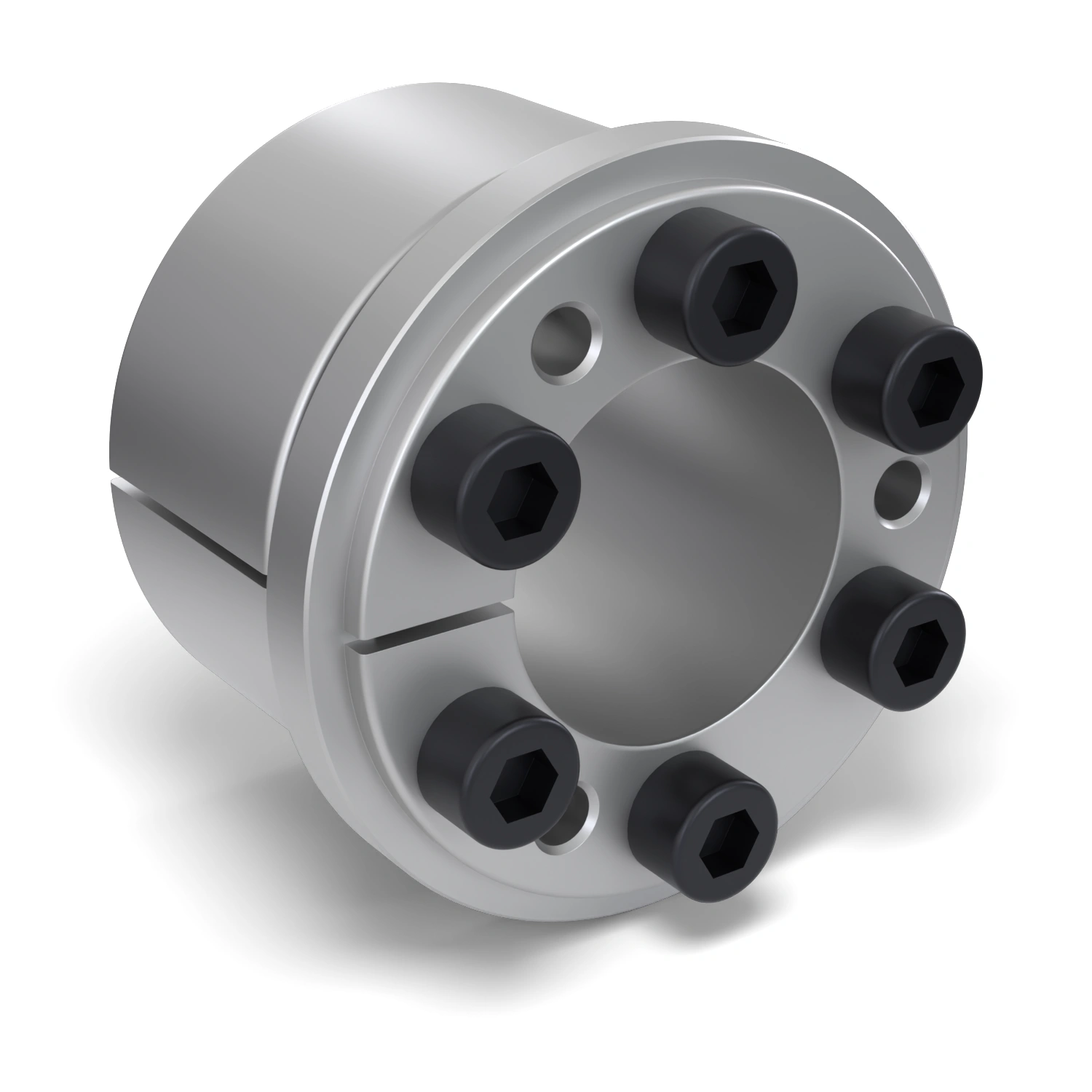 Spannsatz STW73-30x55, Frontalansicht der Stirnseite mit 6 Spannschrauben